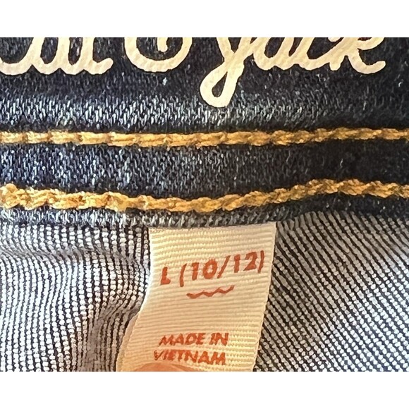 Cat & Jack Girls' Denim Overalls Super Stretch Skinny Leg Dark Wash Blue 10/12 - Picture 7 of 12